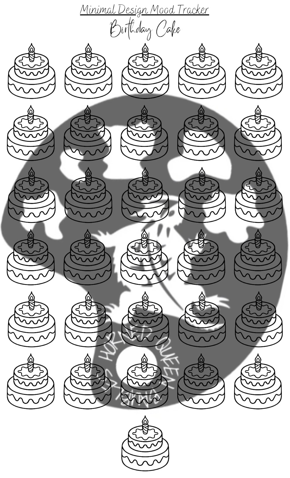 Bday Cake 2.0 (A5 & Letter) Bujo Tracker